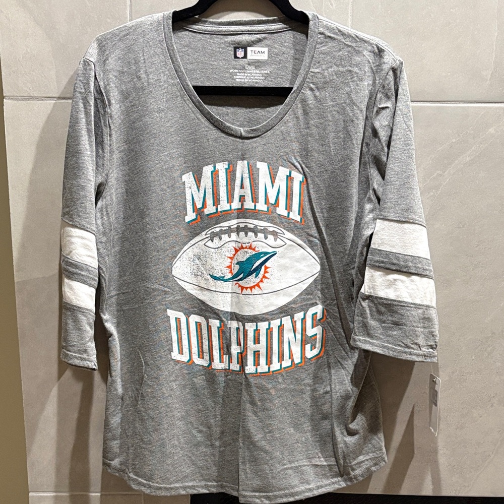 Miami Dolphins NFL Team Apparel Gray Shirt